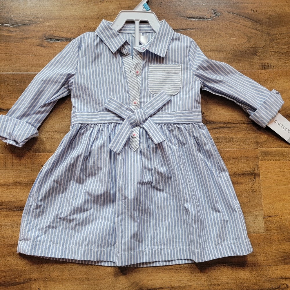 Long sleeved collared dress with matching diaper cover